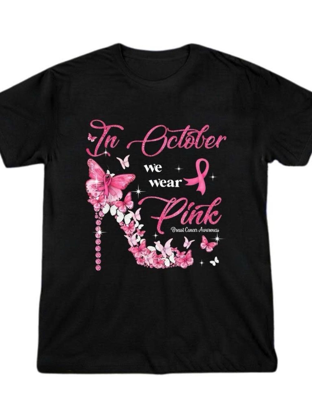 Gildan Shirt "In October We Wear Pink" Graphic Tee